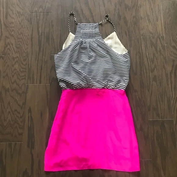 COPY - Greylin Hot Pink & Striped Dress XS - Picture 5 of 5
